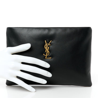 Saint Laurent Lambskin Small Calypso Pouch Black 2 of 8