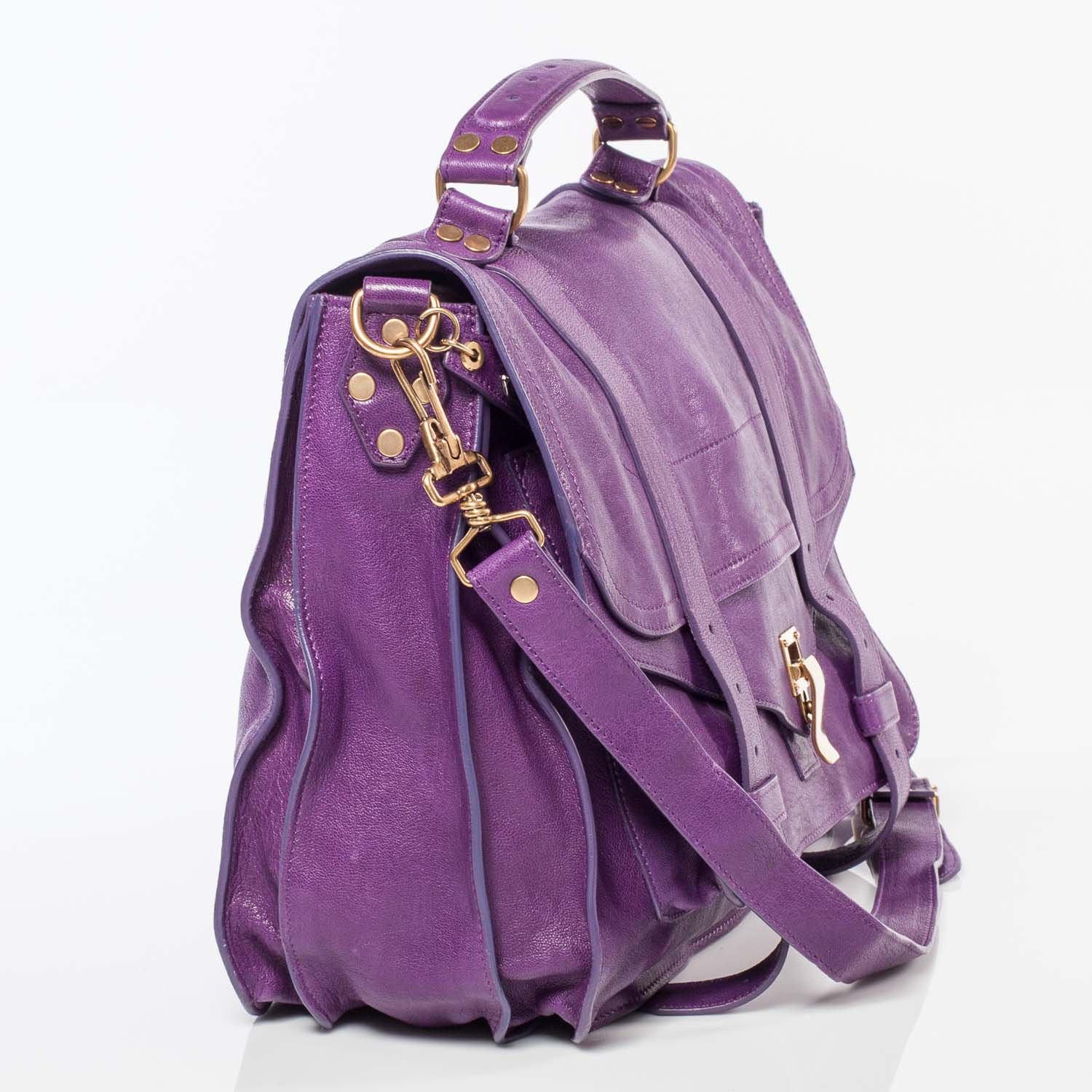 Proenza Schouler Lambskin PS1 Large Satchel Plum 4 of 9