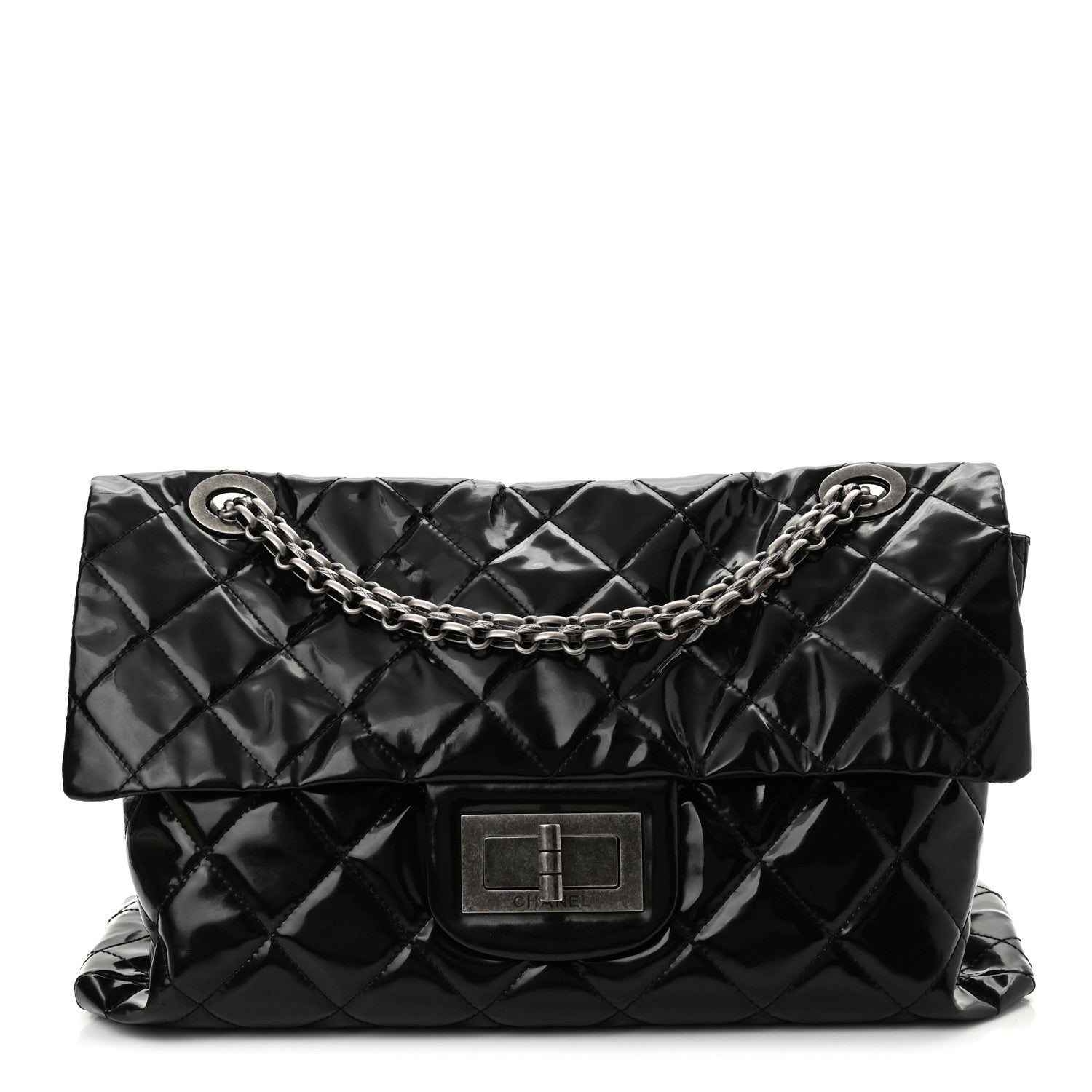 Chanel Vinyl Quilted XXL Reissue Flap Black 1 of 9