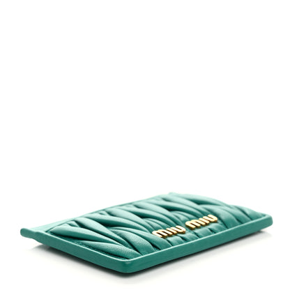 Miu Miu Nappa Matelasse Card Holder Assenzio 4 of 8