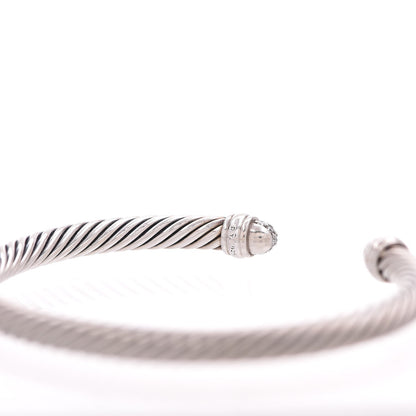 David Yurman Sterling Silver Pave Diamond 5mm Cable Classics Bracelet 4 of 4