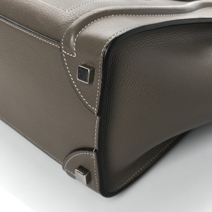 Celine Drummed Calfskin Micro Luggage Souris 8 of 9