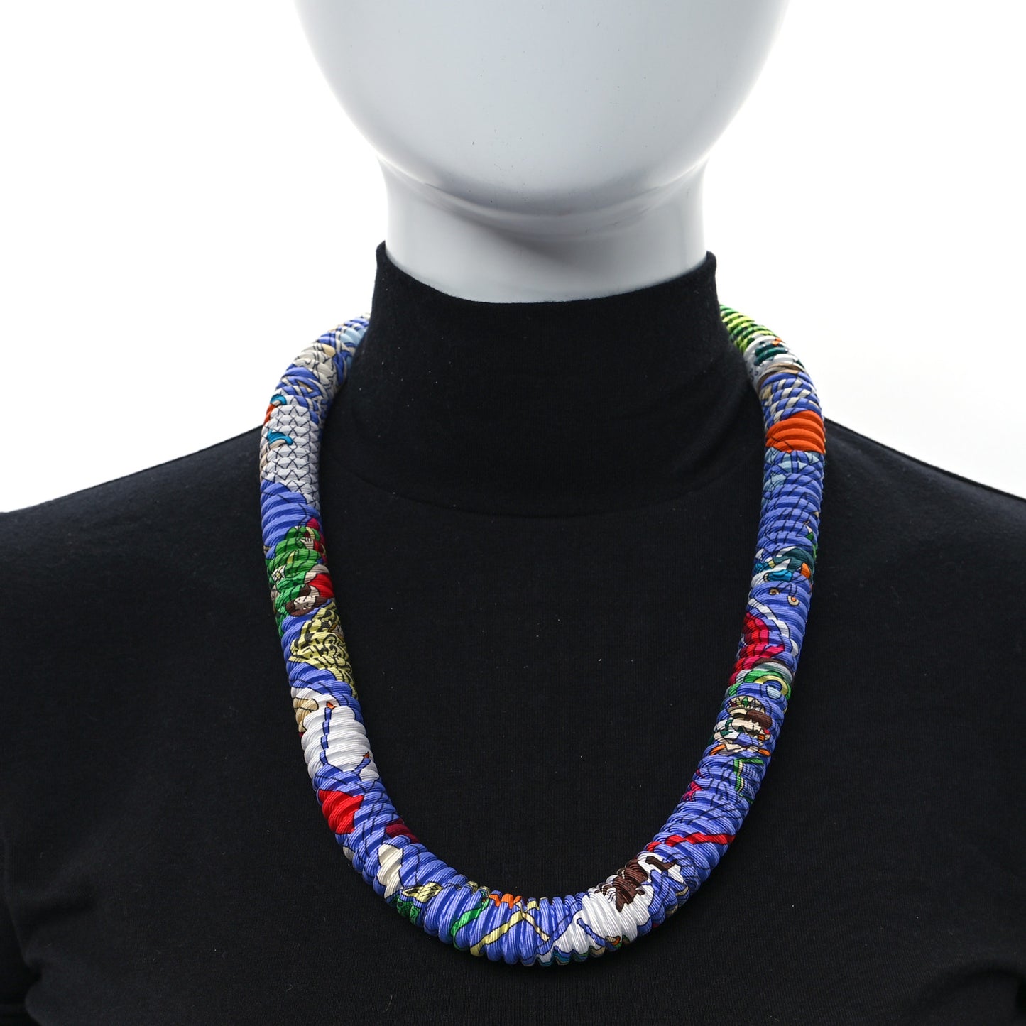 Silk Collier Plisse En Soie Petit H Pleated Necklace
