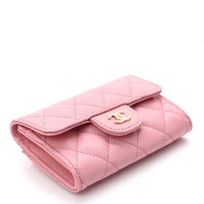 Chanel Caviar Quilted Flap Card Holder Wallet Light Pink 4 of 8