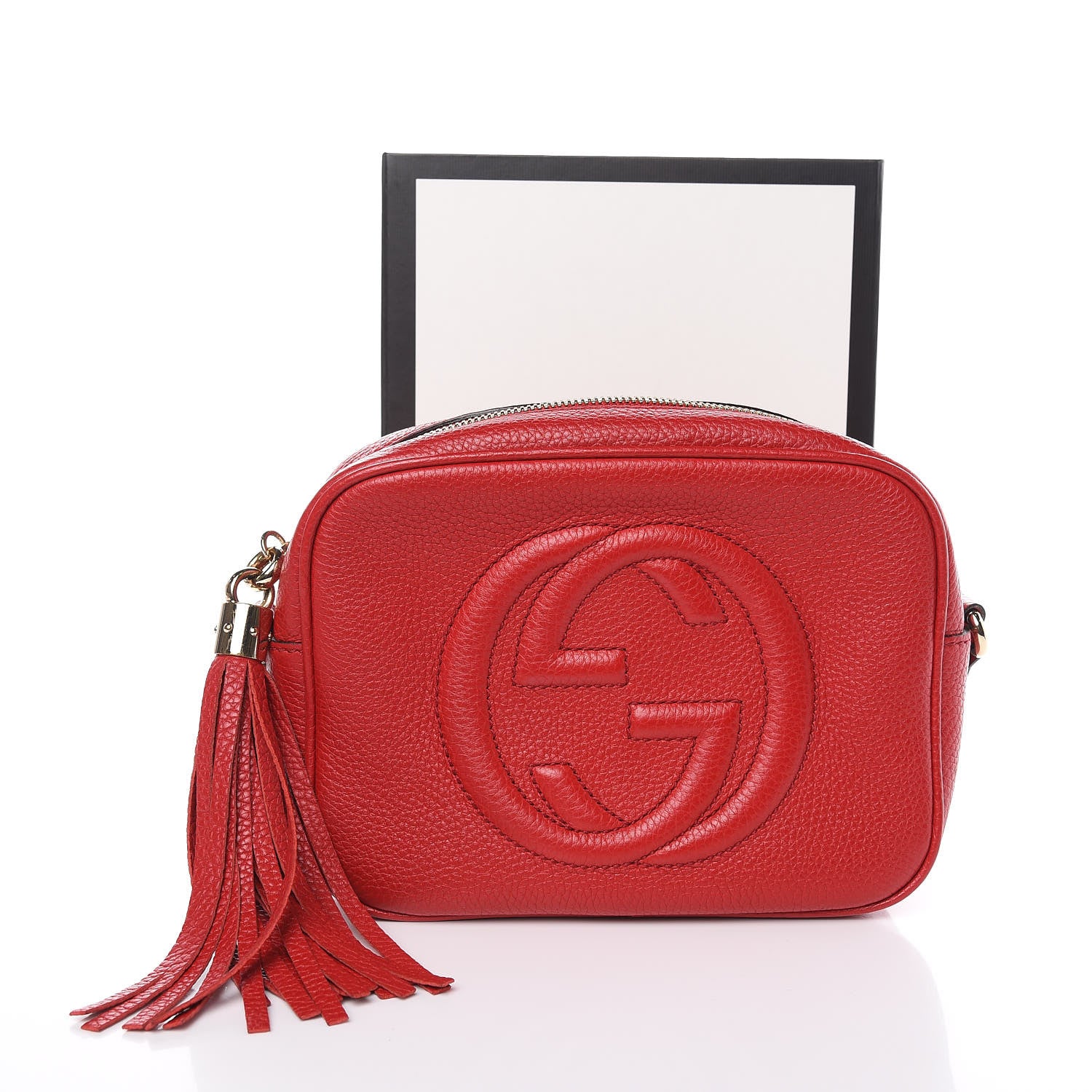 Gucci Pebbled Calfskin Small Soho Disco Bag Tabasco Red 14 of 14