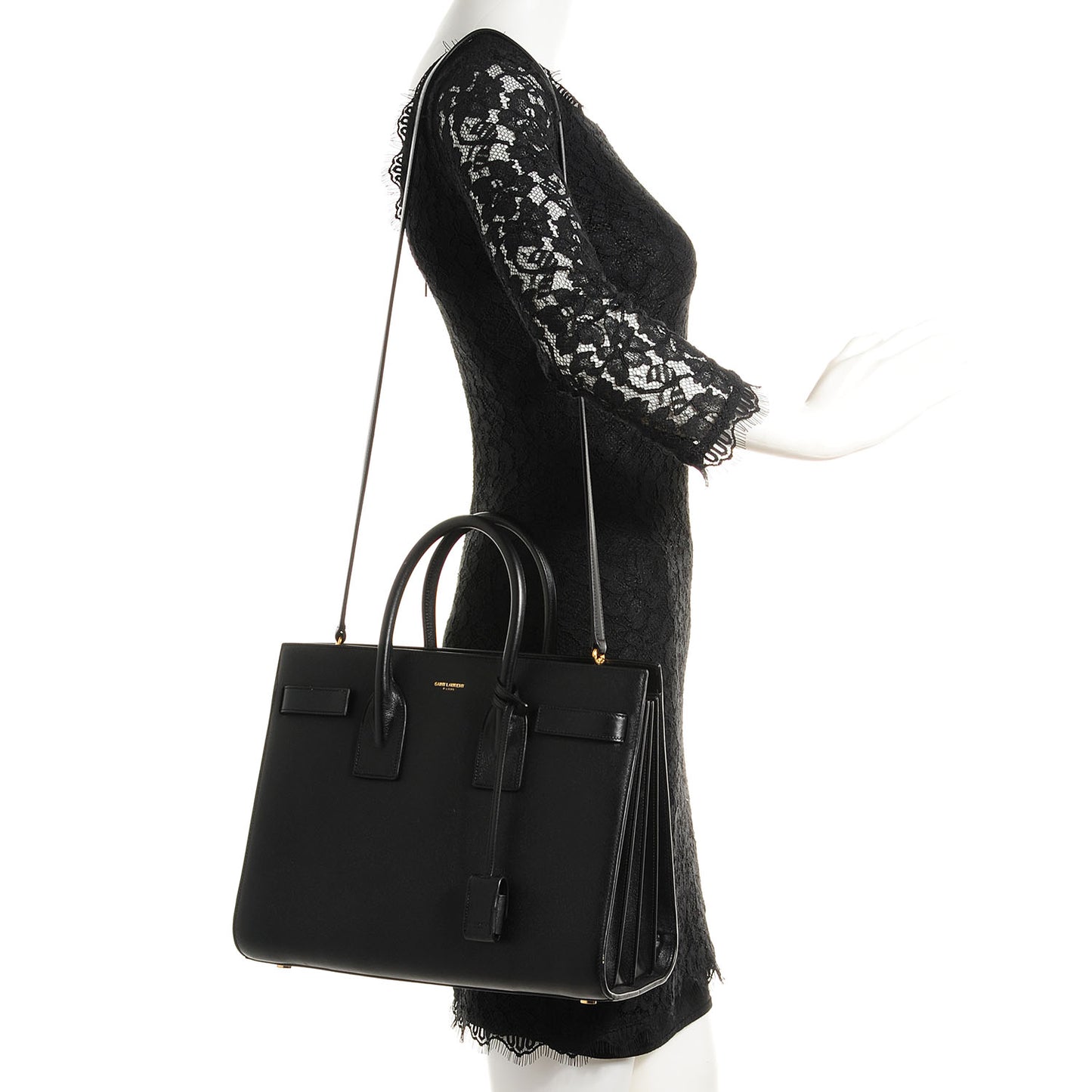 Calfskin Small Sac De Jour Black