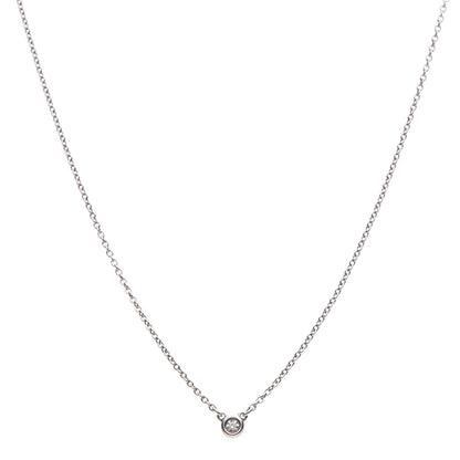 Tiffany Sterling Silver Diamond .05ct Elsa Peretti Diamonds by the Yard Pendant Necklace 1 of 9