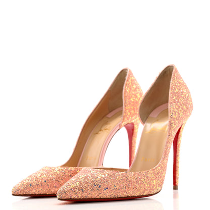 Christian Louboutin Patent Glitter Iriza 100 Pumps 39 Peach 3 of 10