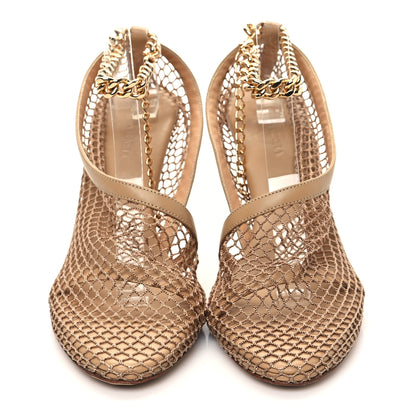 Bottega Veneta Mesh Nappa Chunky Chain Sandals 39.5 Beige Pony 2 of 8