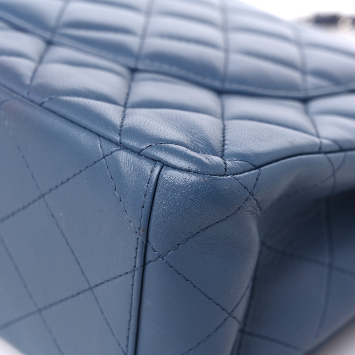 Lambskin Quilted Maxi Double Flap Blue
