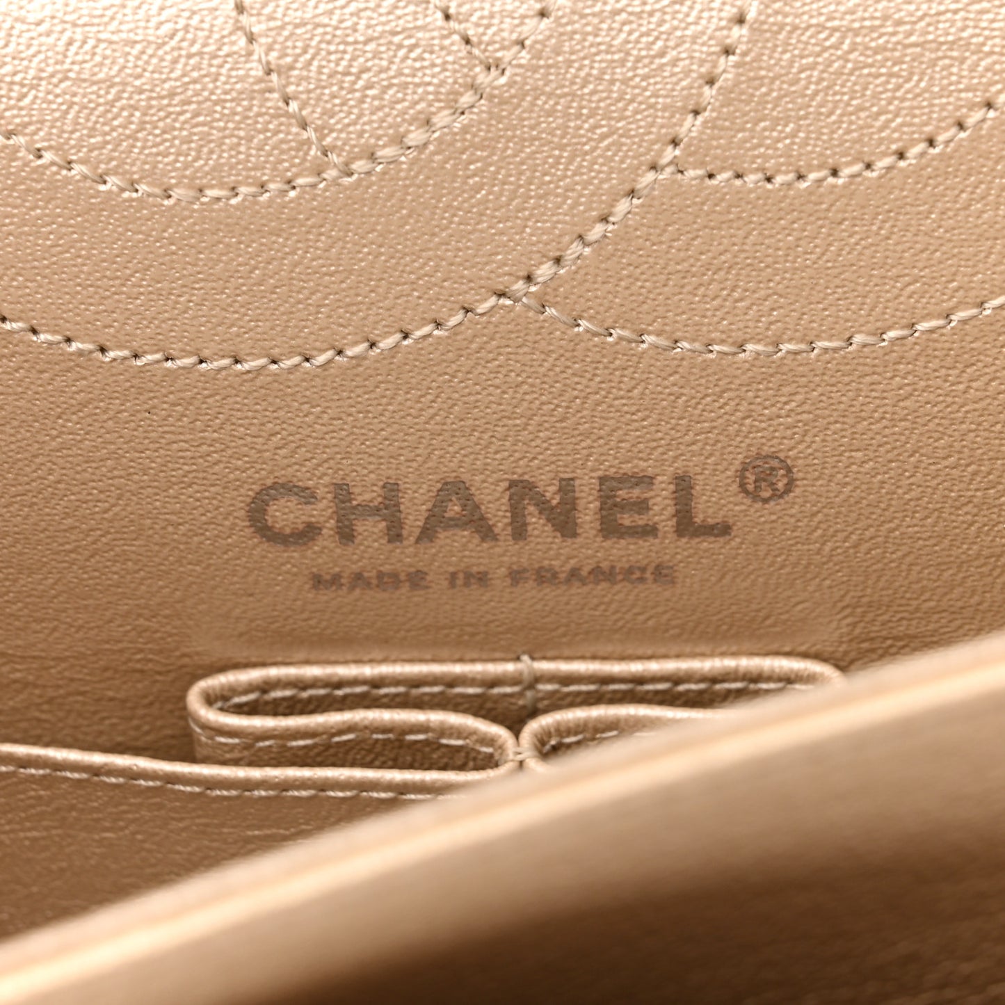 Metallic Sheepskin Quilted 2.55 Reissue 225 Flap Beige