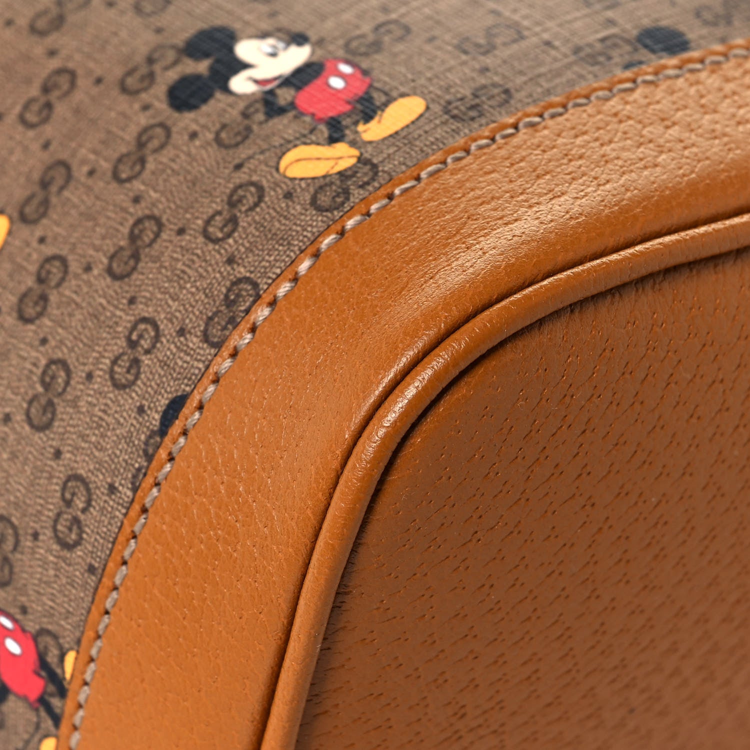 Gucci X DISNEY Mini Vintage GG Supreme Monogram Mickey Mouse Small Dome Backpack Beige Vintage Sun Oil 9 of 15