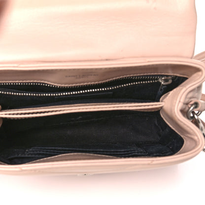 Saint Laurent Calfskin Y Quilted Monogram Toy Loulou Crossbody Bag Marble Pink 7 of 19