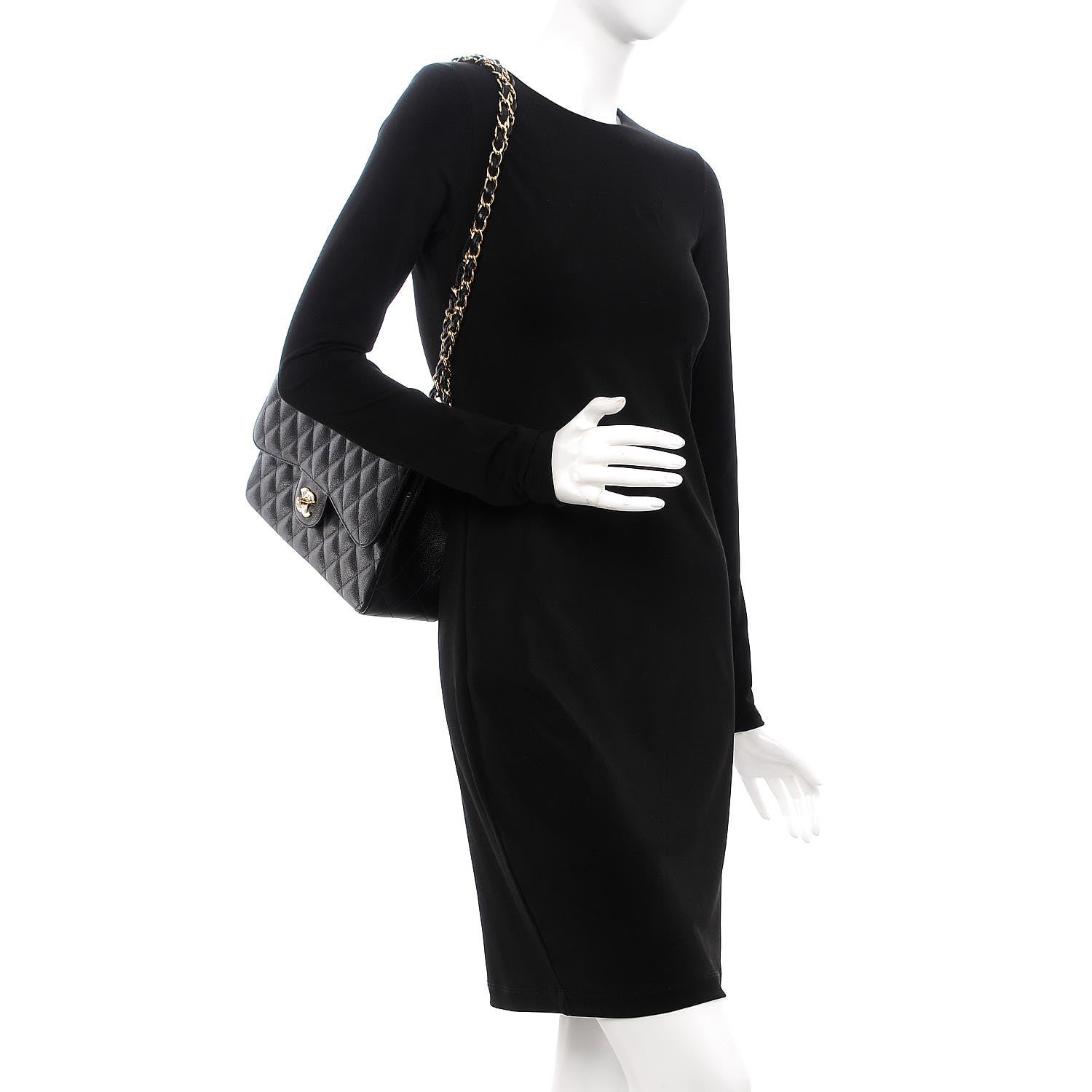 Chanel Caviar Quilted Jumbo Double Flap Black 3 of 9