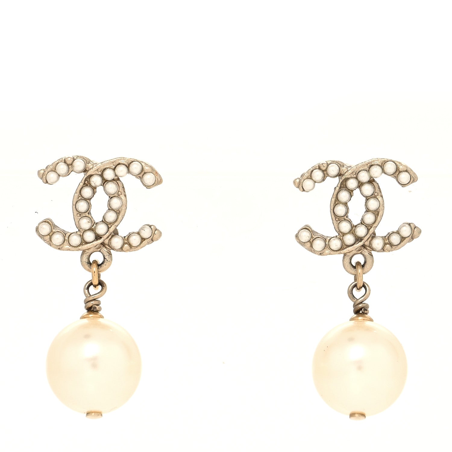 Chanel Pearl CC Drop Earrings Gold 1 of 4