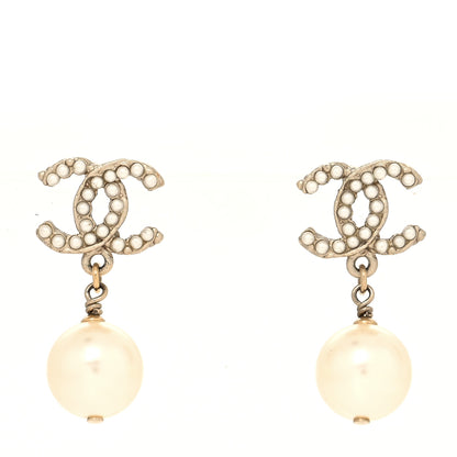 Chanel Pearl CC Drop Earrings Gold 1 of 4