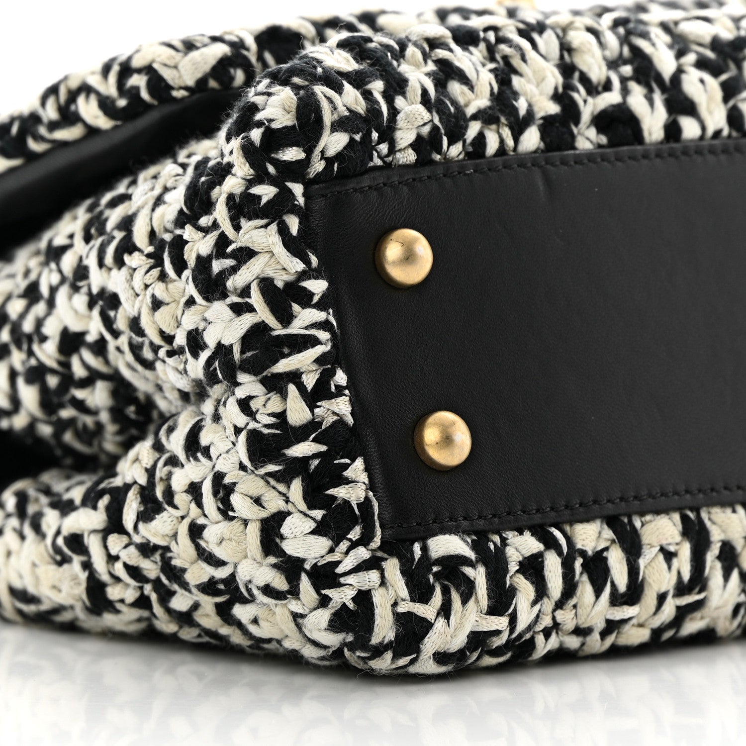 Chanel Tweed Quilted Mini Coco Handle Flap Black Beige 9 of 12
