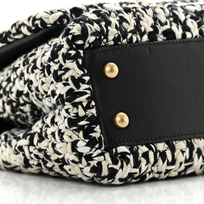 Chanel Tweed Quilted Mini Coco Handle Flap Black Beige 9 of 12
