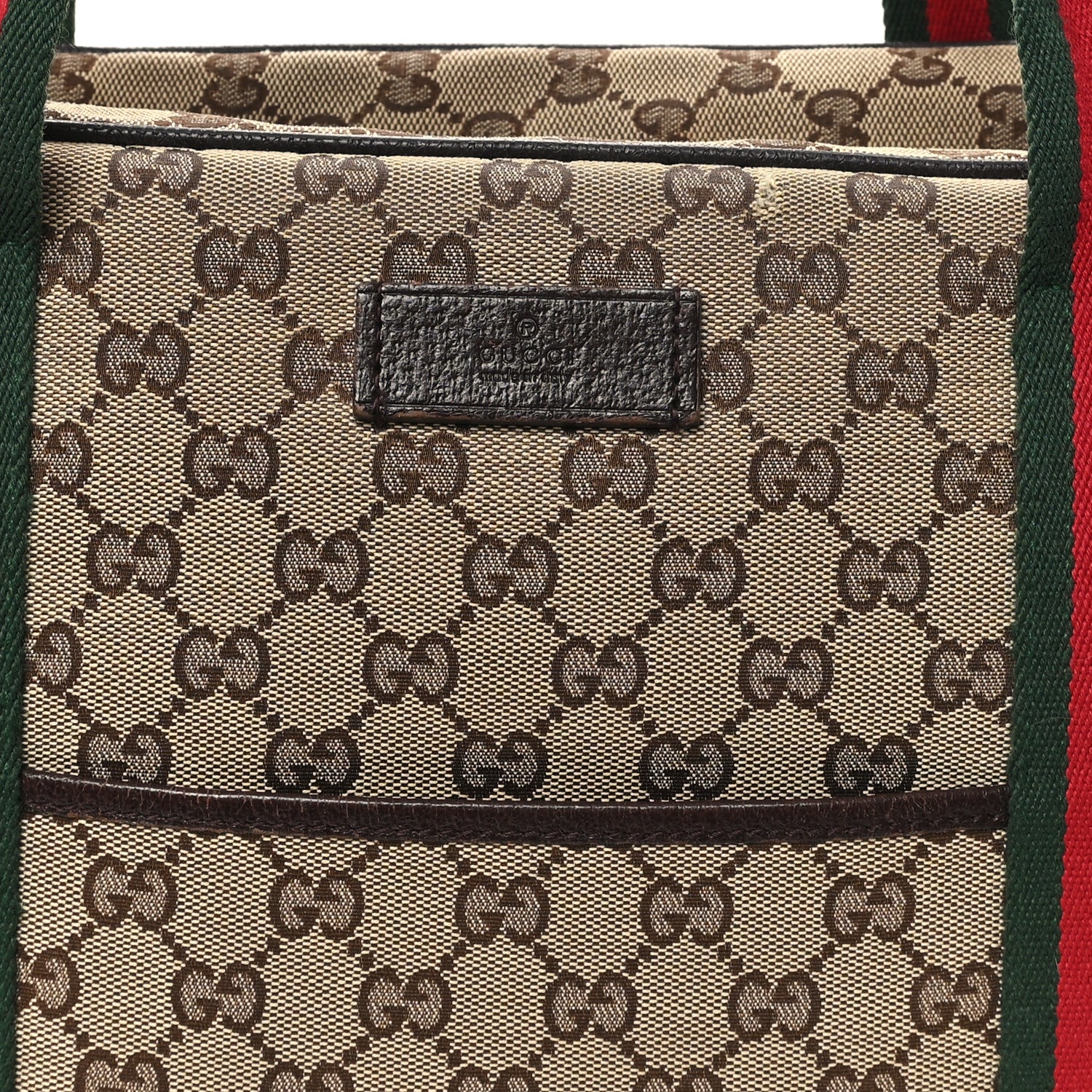 Gucci Monogram Web Carry On Tote Dark Brown 8 of 12