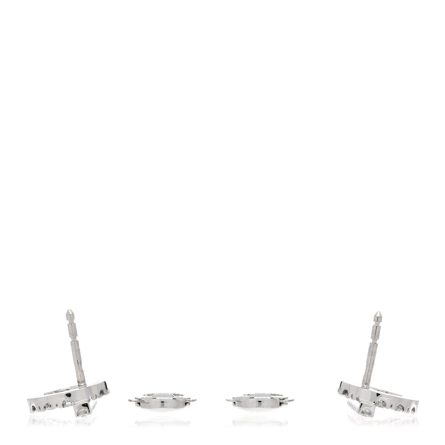 Hermes 18K White Gold Diamond Finesse Earrings 3 of 5