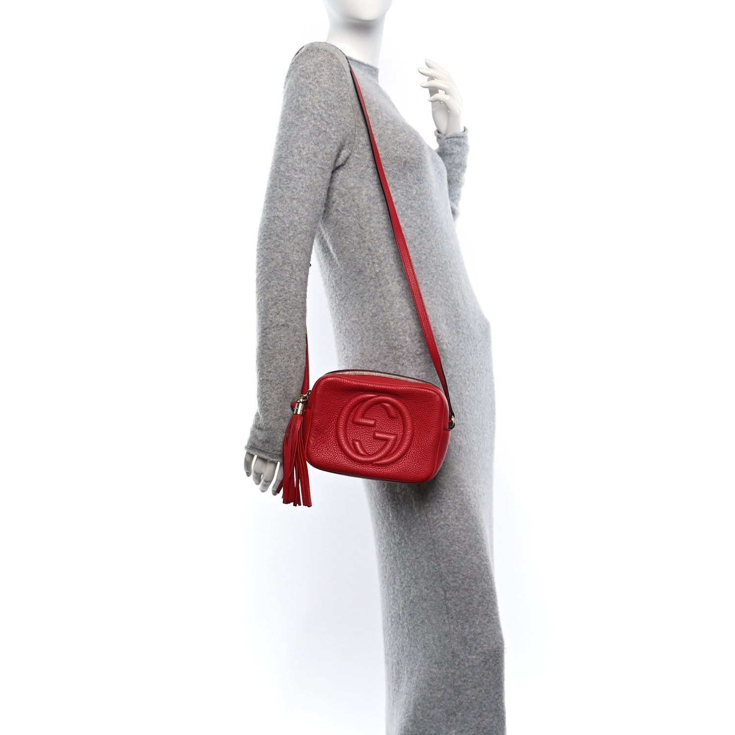 Gucci Pebbled Calfskin Small Soho Disco Bag Vibrant Red 2 of 10