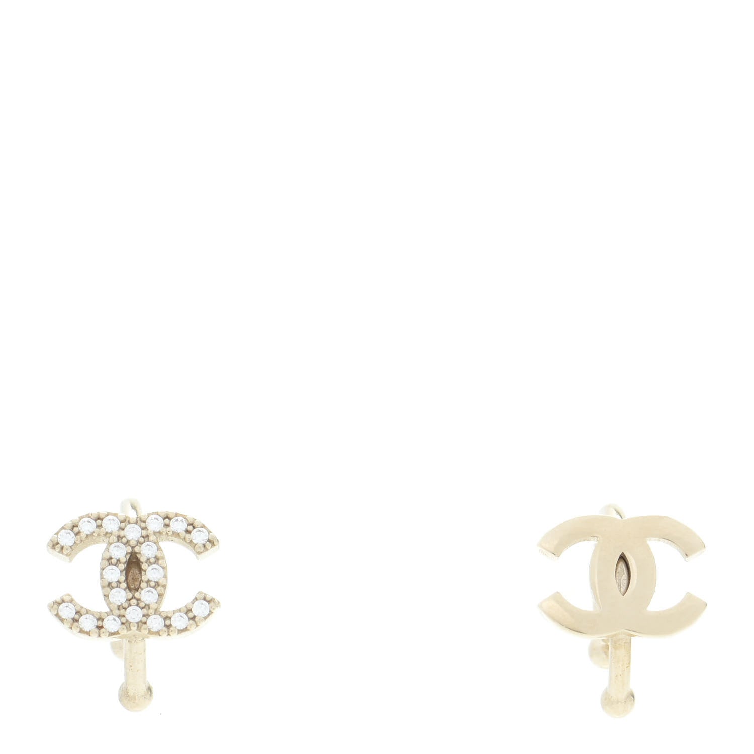 Chanel Metal Strass Lip Ring Set Gold 1 of 5
