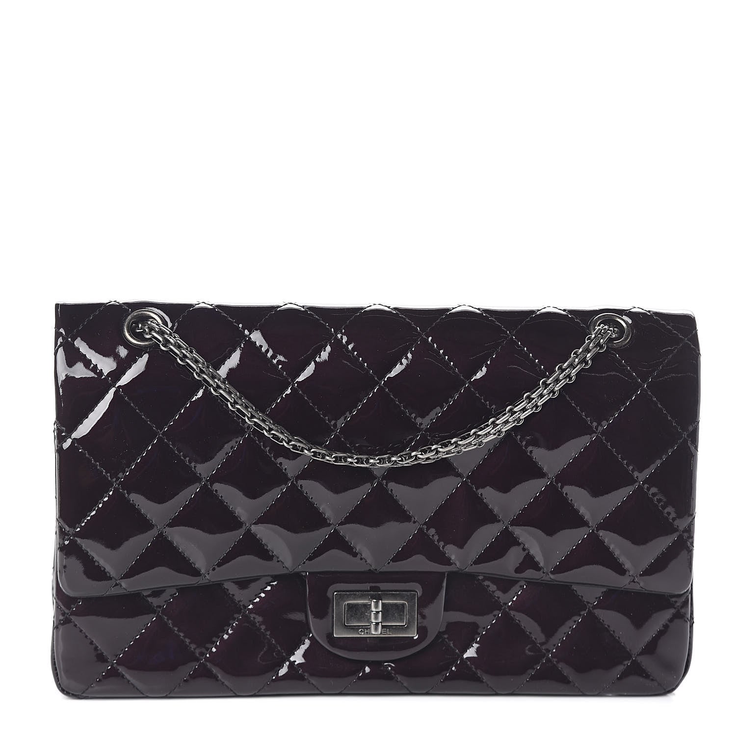 Chanel Patent Quilted 2.55 Reissue 227 Flap Prune 1 of 11