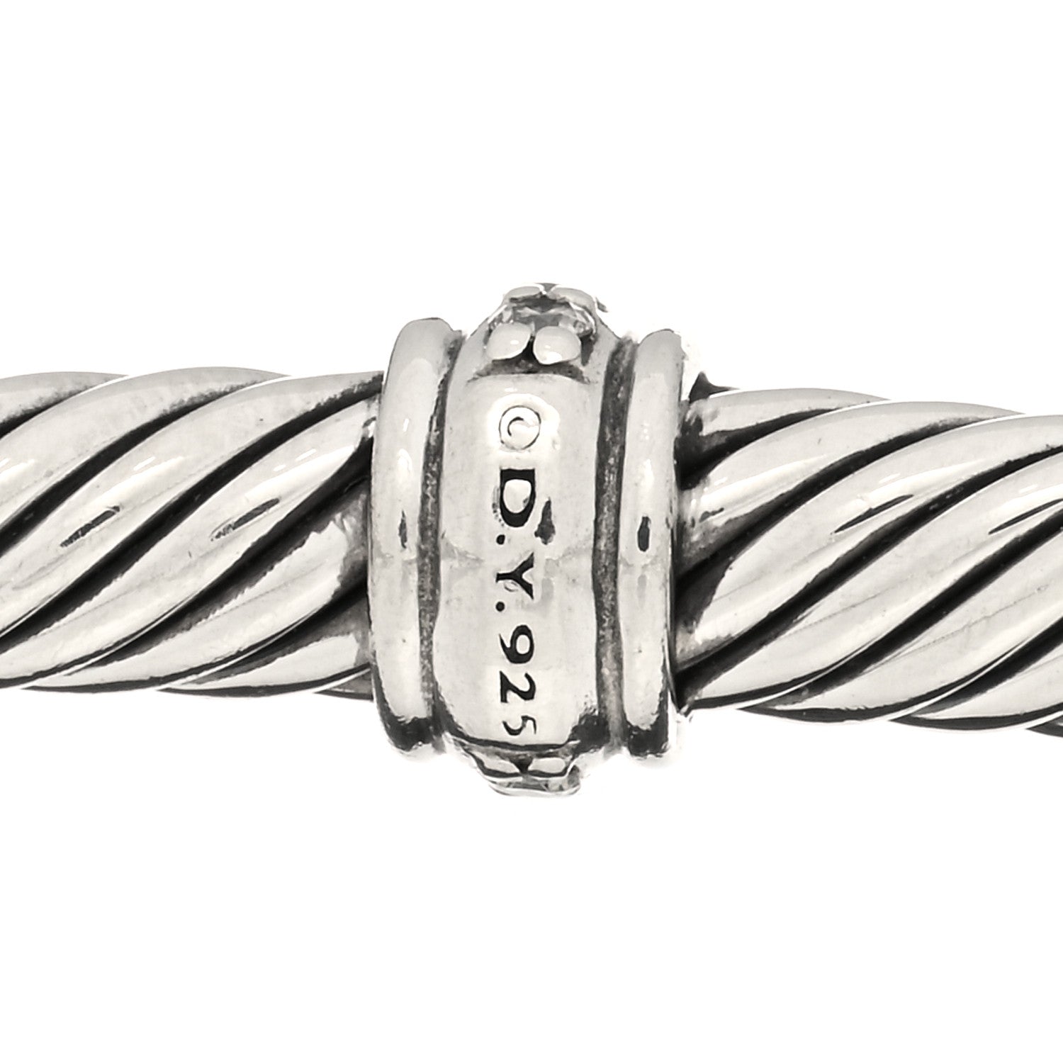 David Yurman Sterling Silver Diamond 4mm Cable Classics Single Station Bracelet 3 of 3