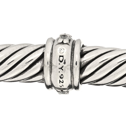 David Yurman Sterling Silver Diamond 4mm Cable Classics Single Station Bracelet 3 of 3