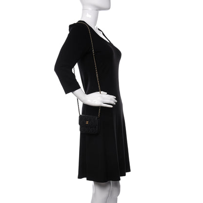 Chanel Lambskin Quilted Pearl Crush Clutch With Chain Black 2 of 10