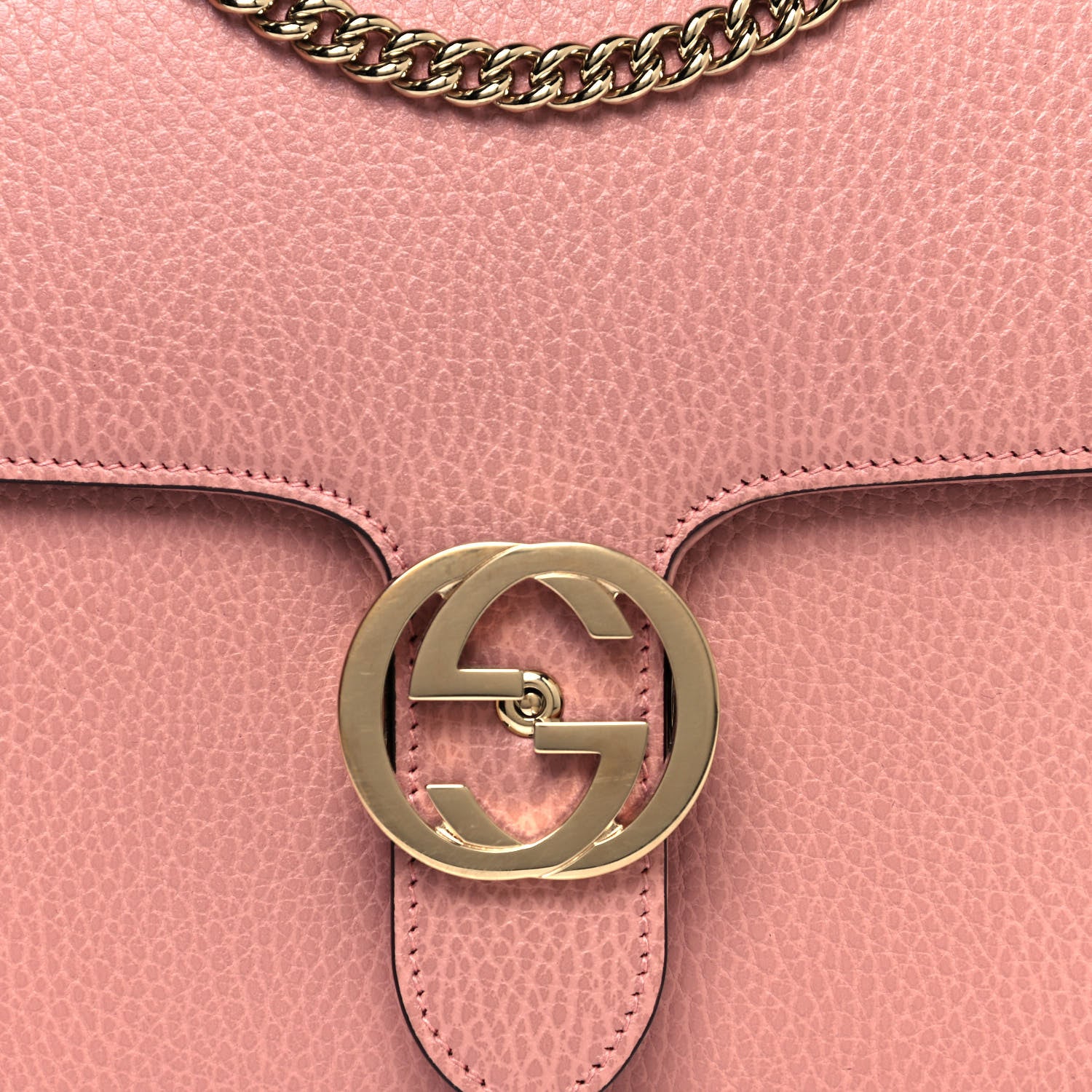 Gucci Dollar Calfskin Interlocking G Shoulder Bag Soft Pink 11 of 12