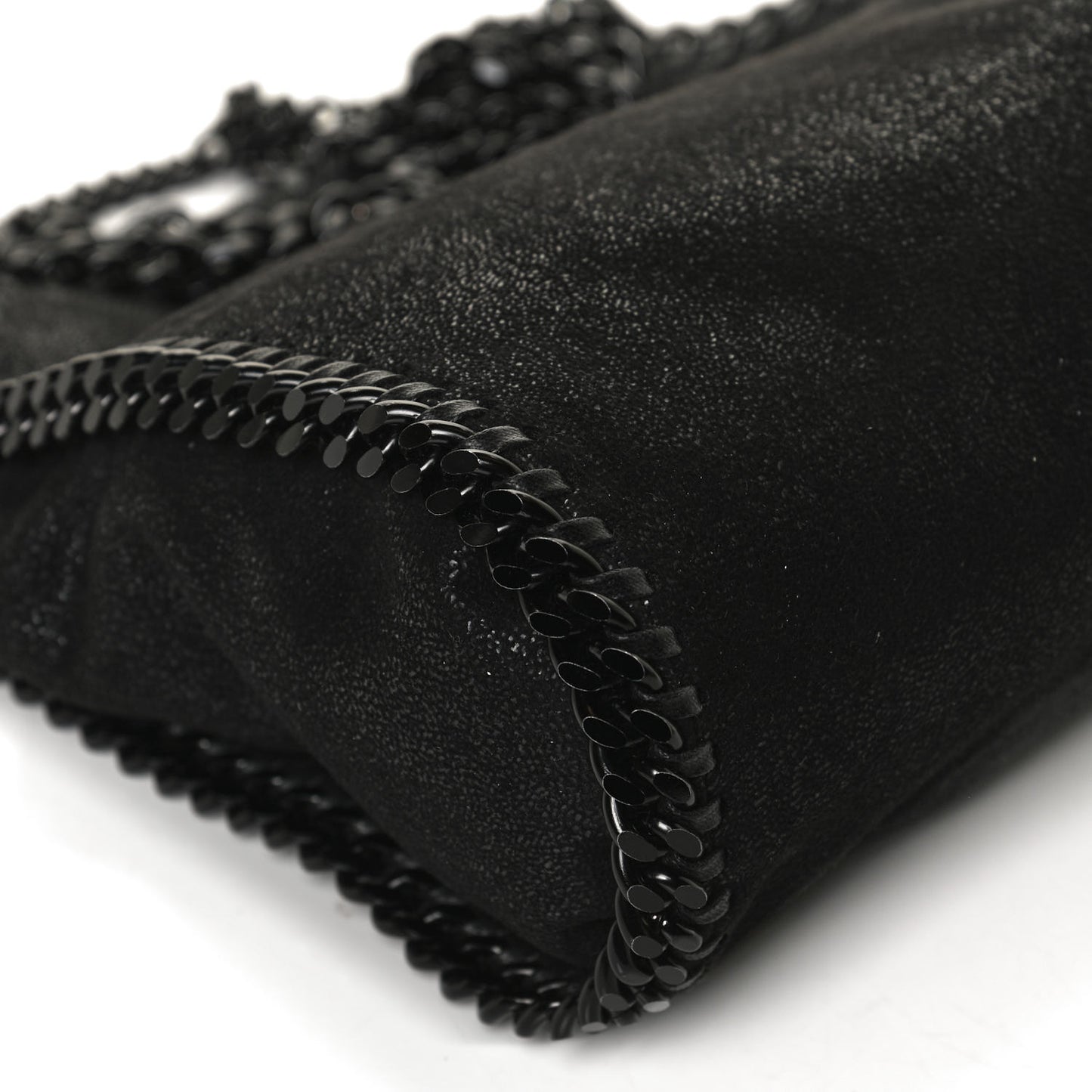 Shaggy Deer Mini Falabella Fold Over Tote Black
