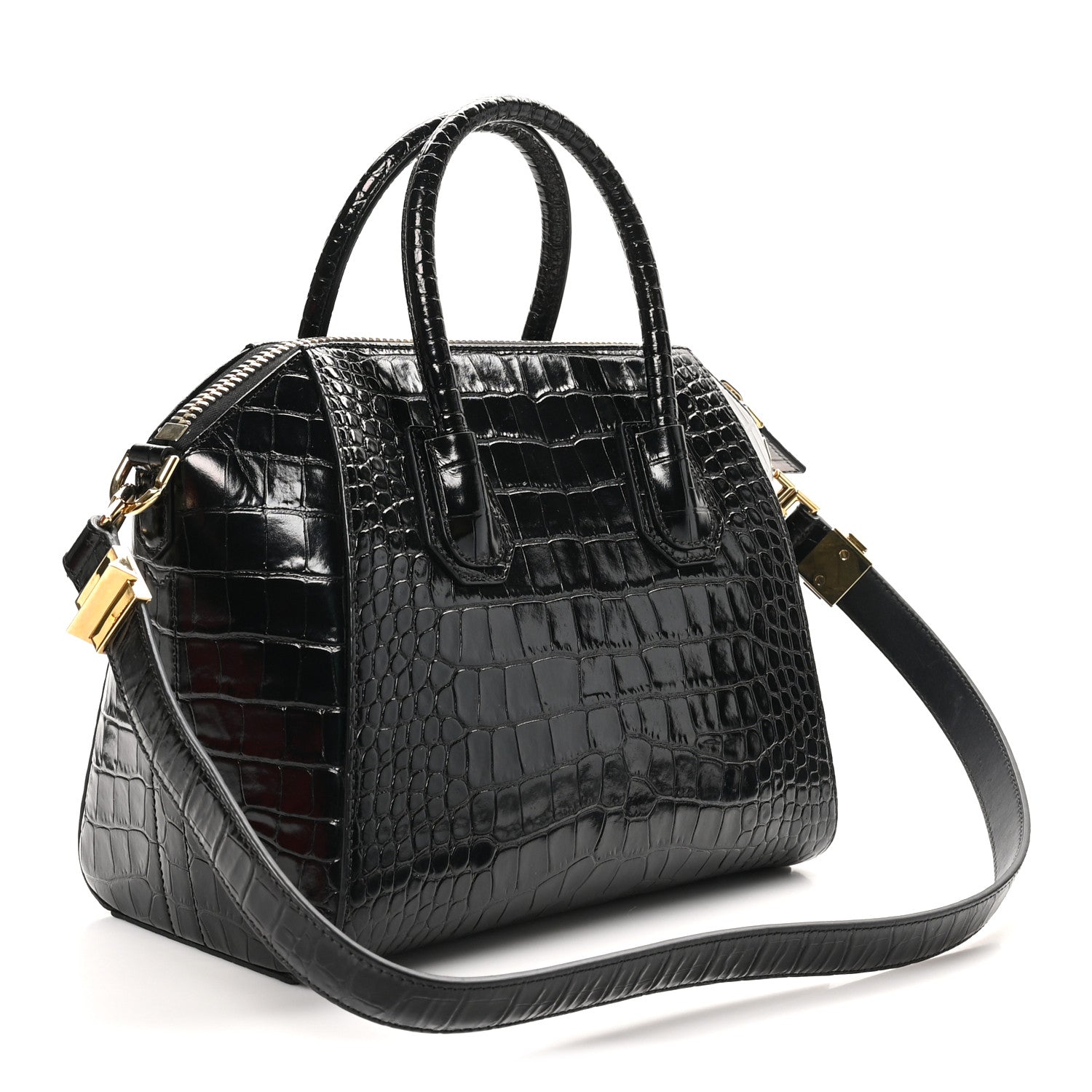 Givenchy Calfskin Crocodile Embossed Small Antigona Black 3 of 10