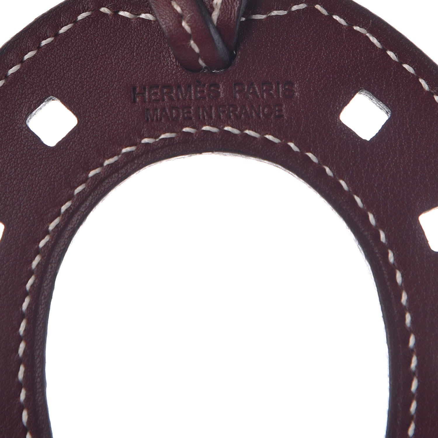 Hermes Swift Paddock Horseshoe Bag Charm Bordeaux 3 of 4