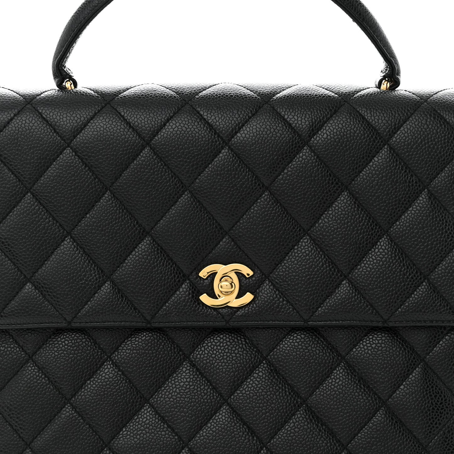 Caviar Quilted Jumbo Kelly Flap Black