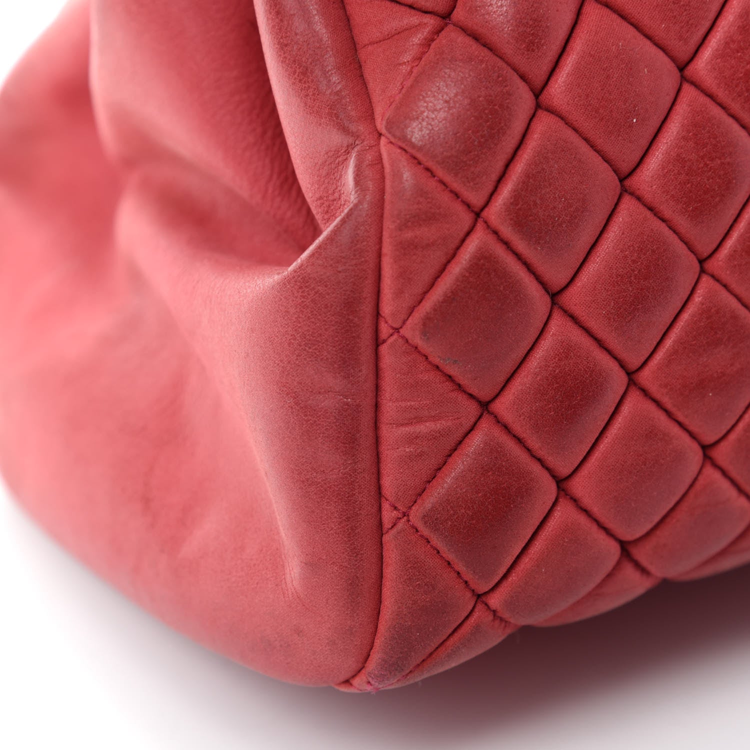 Chanel Iridescent Calfskin Quilted Large Just Mademoiselle Bowling Red 12 of 16