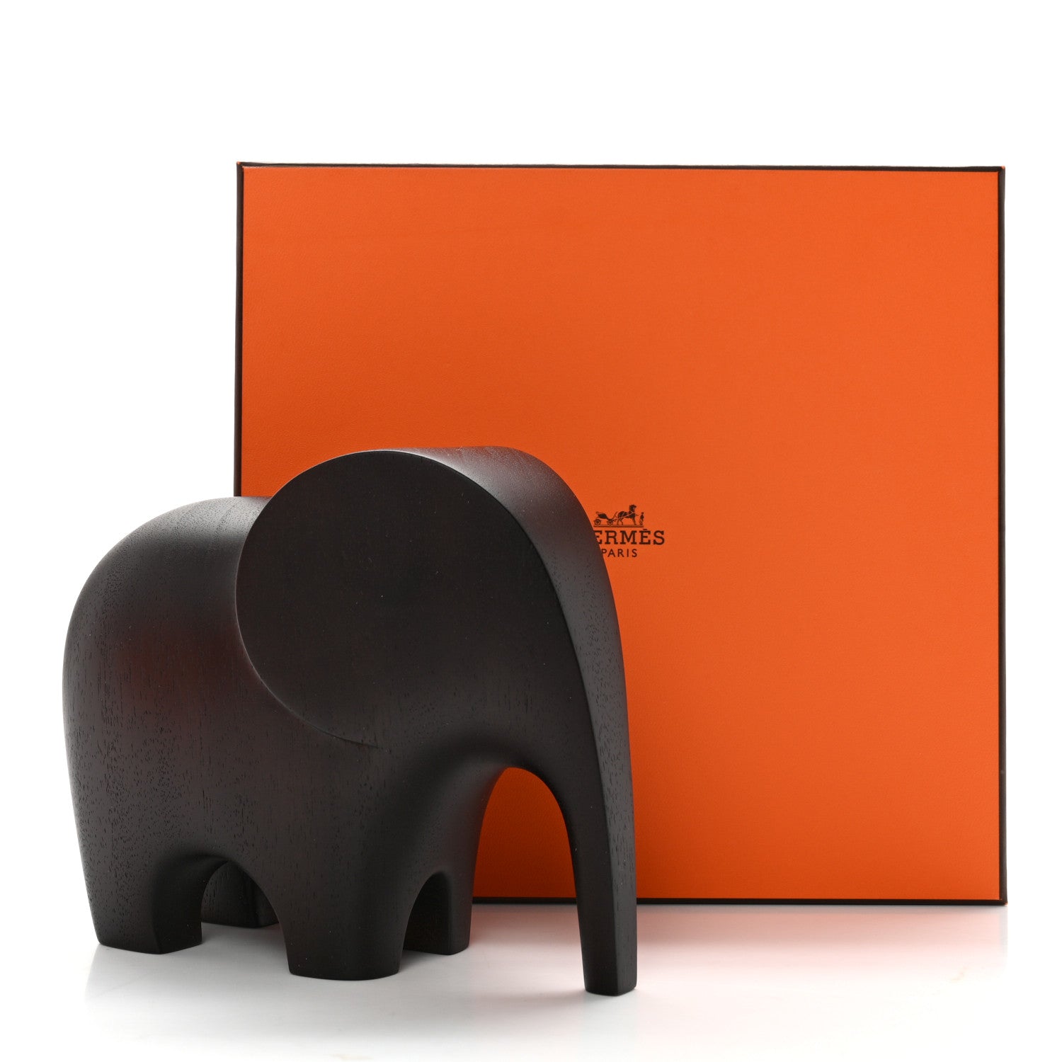 Hermes Mahogany Wood Elephant Lao Paperweight Acajou Ebenise 6 of 6