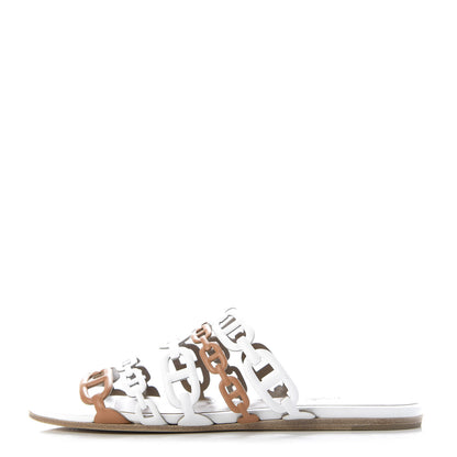 Hermes Nappa Thalassa 90 Sandals 37.5 White Naturel 1 of 10