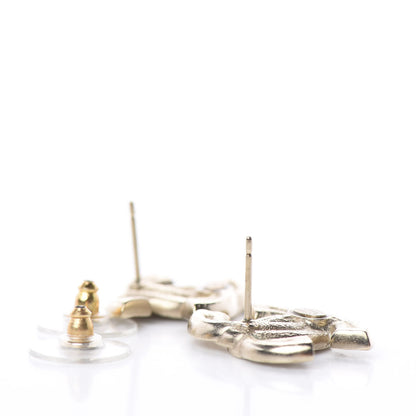 Chanel Crystal CC Earrings Light Gold 6 of 7