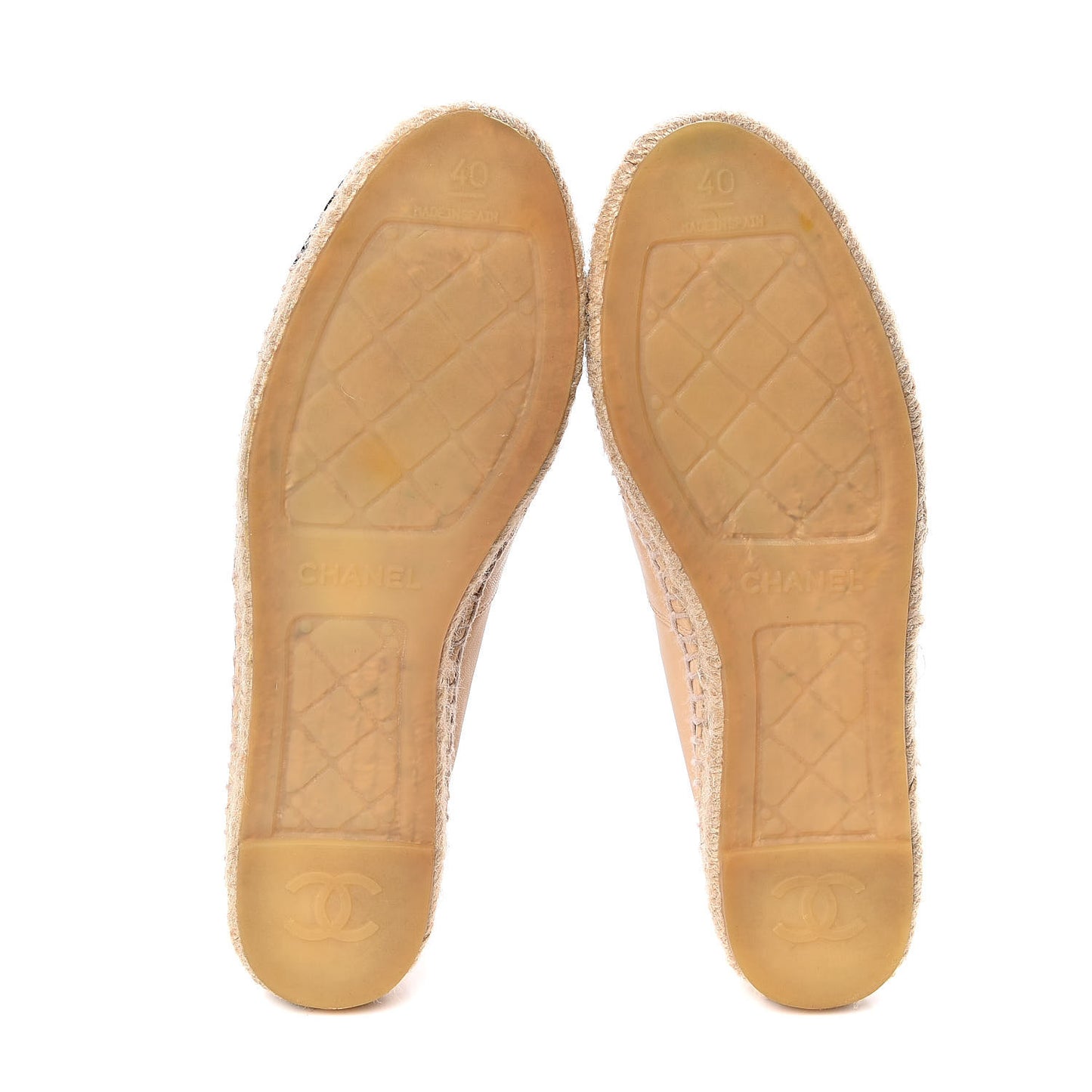Lambskin CC Espadrilles 40 Beige Black