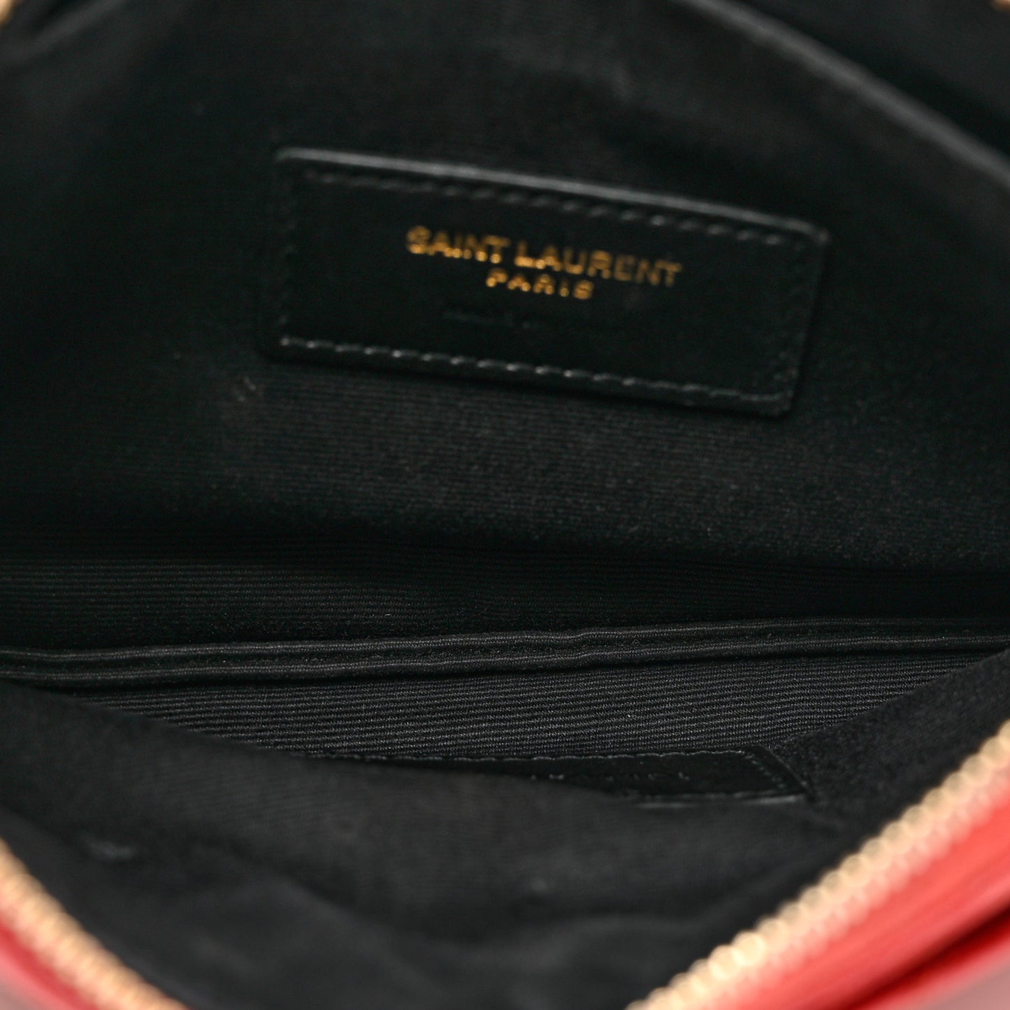 Grain De Poudre Chevron Monogram Bill Pouch Rouge Eros