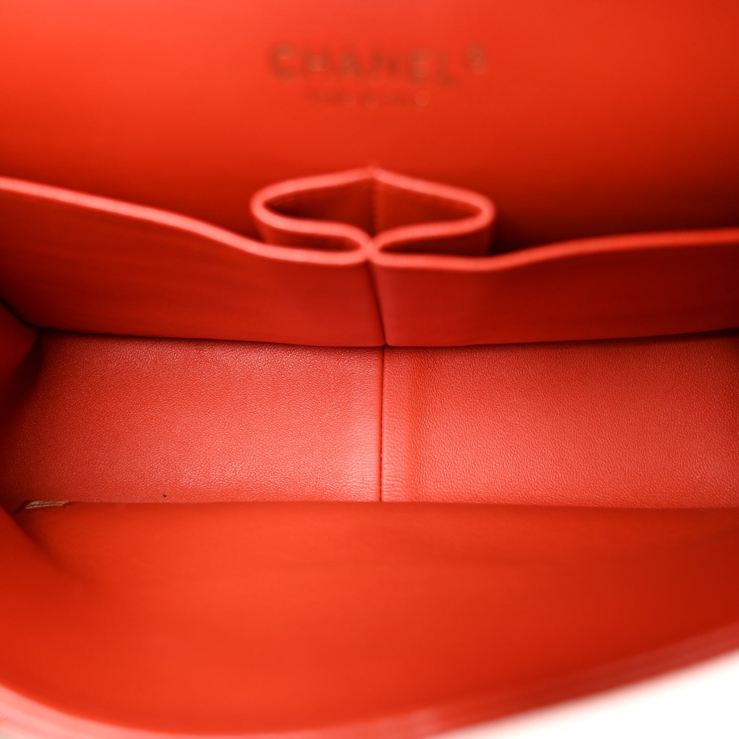 Pearly Caviar Quilted Jumbo Double Flap Orange