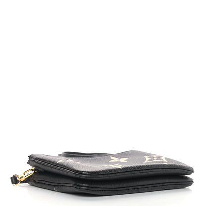 Louis Vuitton Empreinte Monogram Giant Double Zip Pochette Black Cream 4 of 8