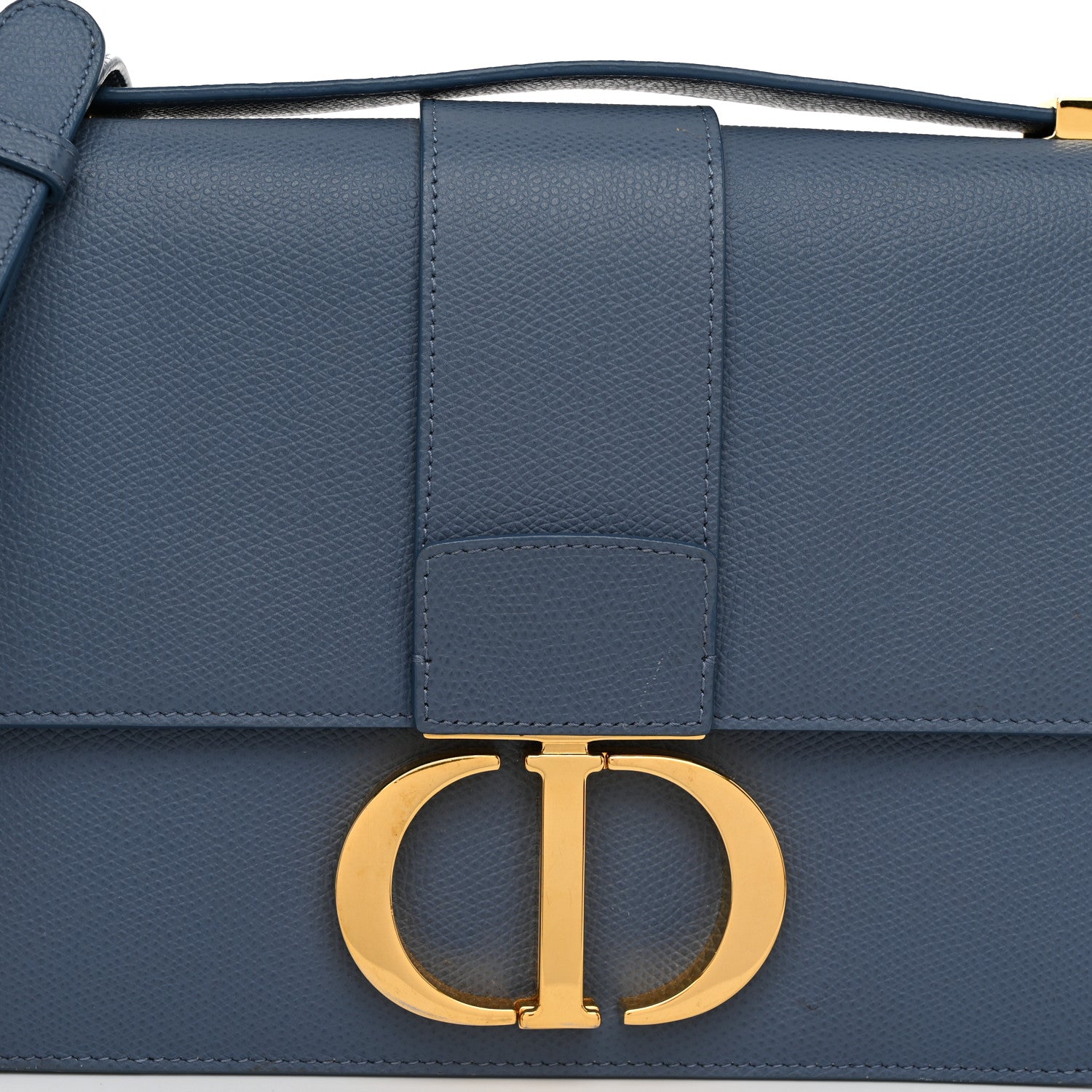 Christian Dior Grained Calfskin 30 Montaigne Flap Bag Blue 7 of 11