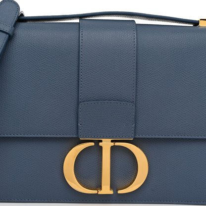 Christian Dior Grained Calfskin 30 Montaigne Flap Bag Blue 7 of 11