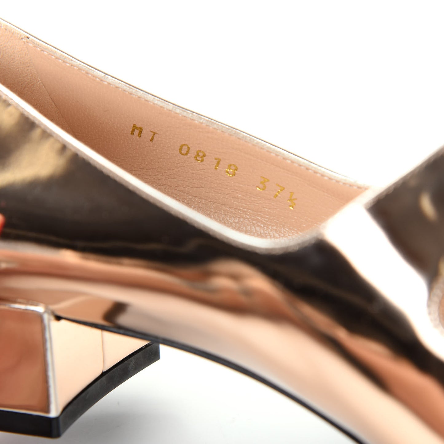 Mirror Finish Calfskin Baby-D Ballet Pumps 37.5 Stardust Gold