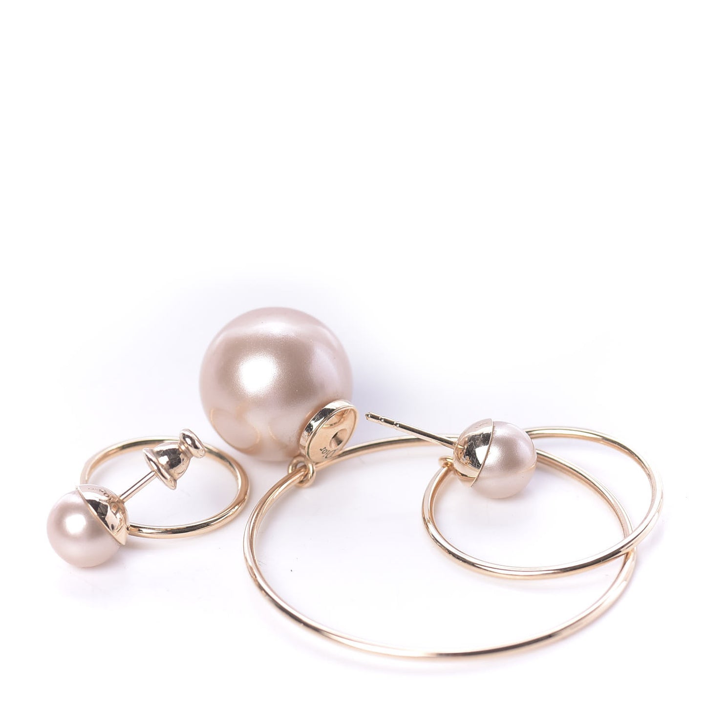 Pearl Mise En Dior Tribal Hoop Earrings Pink
