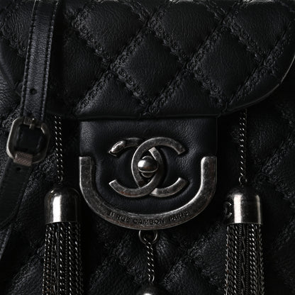 Chanel Calfskin Quilted Coco Sporran Small Tassel Flap Black 10 of 10