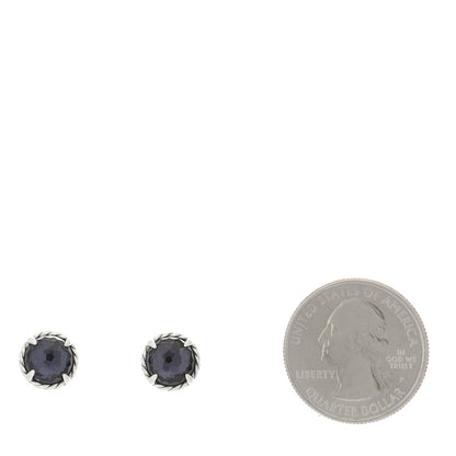 David Yurman Sterling Silver Black Orchid 8mm Chatelaine Earrings 2 of 4