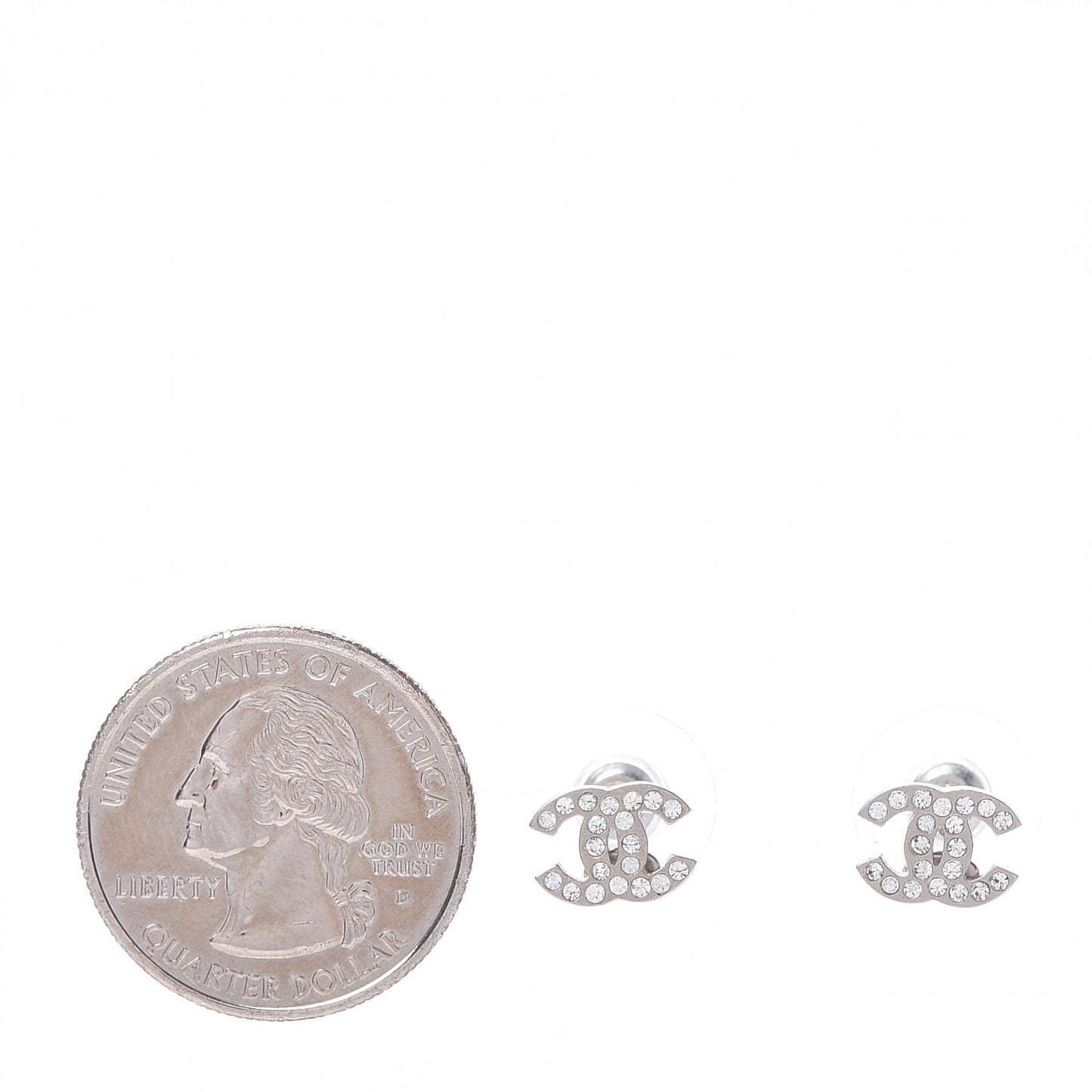 Crystal Mini Timeless CC Earrings Silver